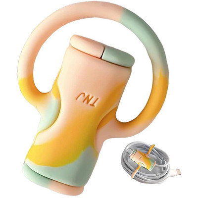 Dvi viename kabelio apsauga Universalus mobiliojo telefono duomenų laidas, silikoninis, apsaugantis nuo lūžimo, užsklandos dangtelis, skirtas iPhone 14 USB įkrovimo laidui