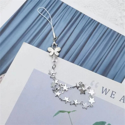 Y2k telefono pakabukas Sweet Cool Girl Rožinė grandinėlė Kawaii Moteriški aksesuarai Rankų darbo pasidaryk pats mielas telefono dirželis