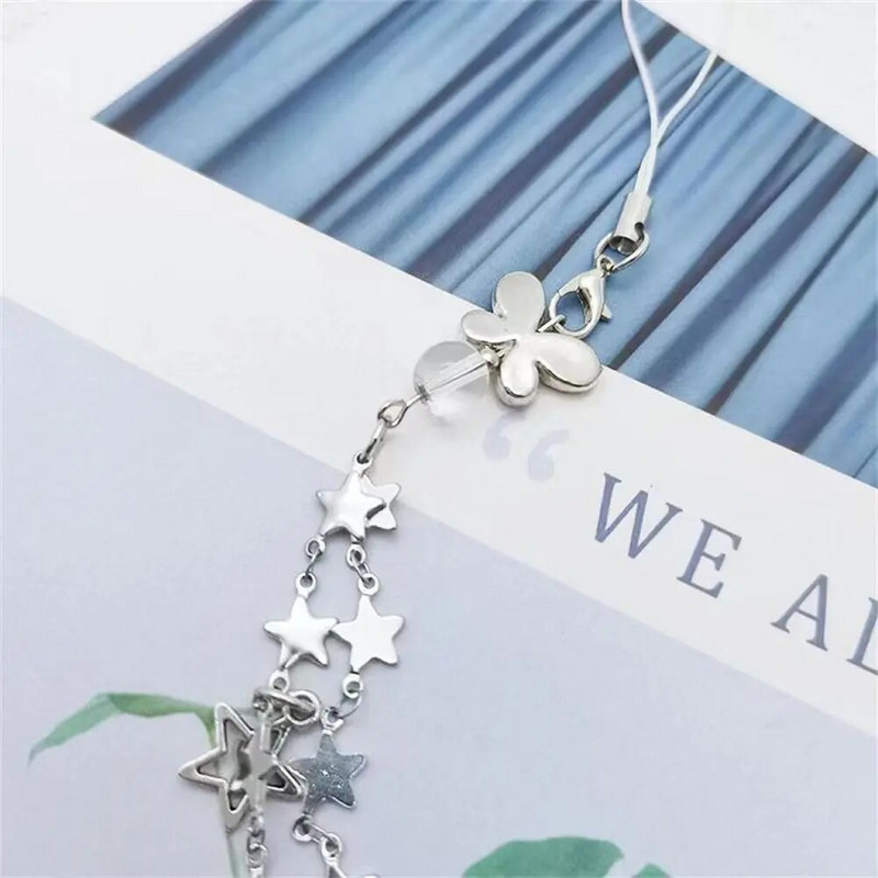 Y2k telefono pakabukas Sweet Cool Girl Rožinė grandinėlė Kawaii Moteriški aksesuarai Rankų darbo pasidaryk pats mielas telefono dirželis