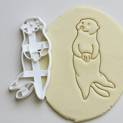 1/2 vnt. jūros ūdros formos sausainių pjaustyklės 3D plastikinės kepimo biskvitų formelės „pasidaryk pats“ fondant sausainių formelės antspaudų pyragaičių pyragų dekoravimo įrankis