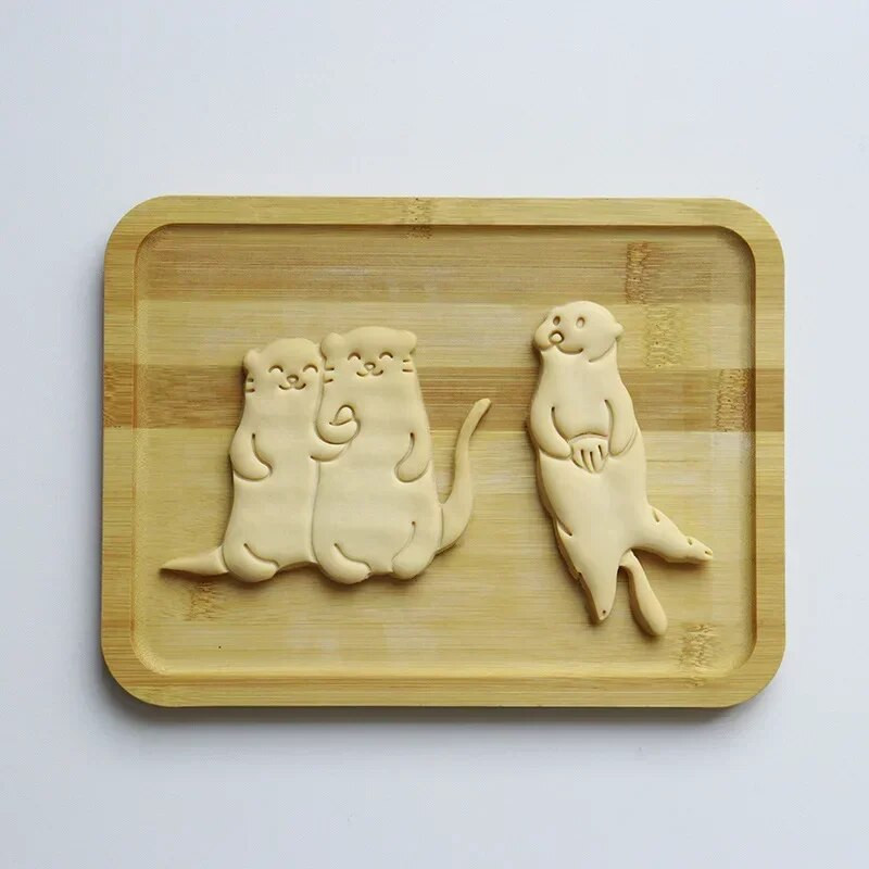 1/2 vnt. jūros ūdros formos sausainių pjaustyklės 3D plastikinės kepimo biskvitų formelės „pasidaryk pats“ fondant sausainių formelės antspaudų pyragaičių pyragų dekoravimo įrankis