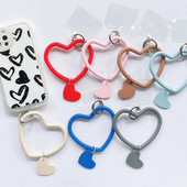 „Anti-Lost Love Heart“ raktų pakabukas Mobiliojo telefono dirželis Žiedas pakabukas Telefonas Pakabinamas dirželis Minkštas silikoninis apyrankės apyrankės priedai