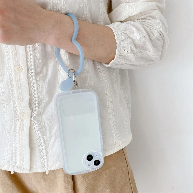 „Anti-Lost Love Heart“ raktų pakabukas Mobiliojo telefono dirželis Žiedas pakabukas Telefonas Pakabinamas dirželis Minkštas silikoninis apyrankės apyrankės priedai