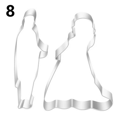 Vestuvinės nuotakos širdelės sausainių pjaustyklės sausainių formelės pasidaryk pats Valentino dienos kepimo įrankiai sausainių vaisių antspaudas cukraus kubelių pyrago dekoras