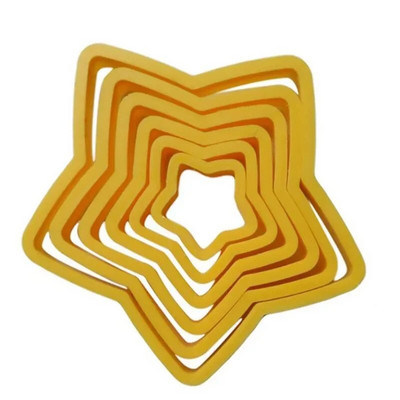 6 vnt. / Lot 3D Kalėdų sausainių pjaustyklė Penkiakampė žvaigždė kepimo fondant sausainių pyragaičių dekoravimo forma Sugarcraft sausainių įrankiai