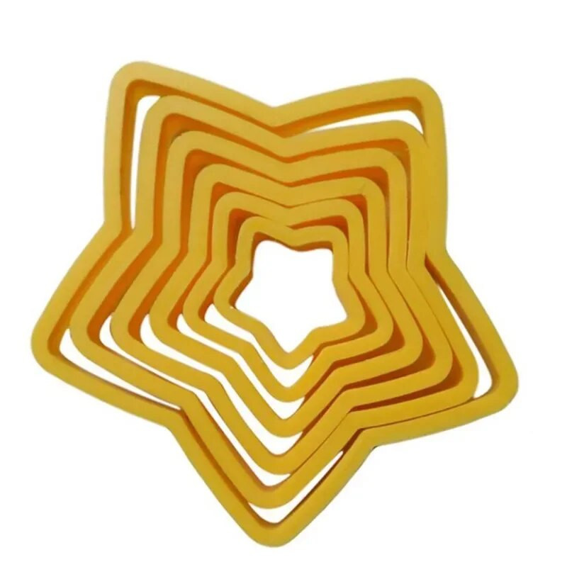 6 vnt. / Lot 3D Kalėdų sausainių pjaustyklė Penkiakampė žvaigždė kepimo fondant sausainių pyragaičių dekoravimo forma Sugarcraft sausainių įrankiai