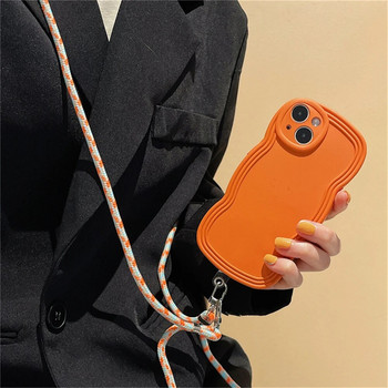 Цветни каишки за мобилен телефон Сладки спортни регулируеми ремъци Стилна висулка с дълго въже за телефон за iPhone 14Pro Найлонова каишка