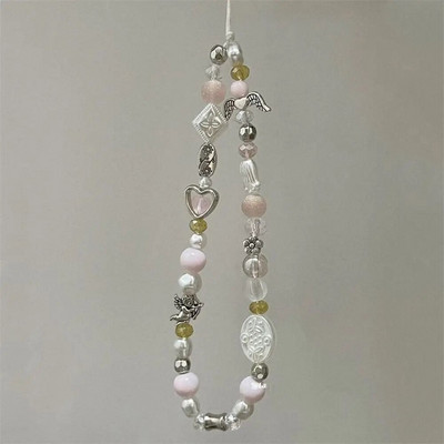 Pakabinamas laidas su karoliukais telefono grandinėlė, apsauganti nuo pametimo žvaigždės perlo telefono apyrankės, riešo dirželis, telefono apyrankės, mobilusis dirželis, moteriškas, mergaitės