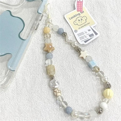 Pakabinamas laidas su karoliukais telefono grandinėlė, apsauganti nuo pametimo žvaigždės perlo telefono apyrankės, riešo dirželis, telefono apyrankės, mobilusis dirželis, moteriškas, mergaitės