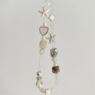 Pakabinamas laidas su karoliukais telefono grandinėlė, apsauganti nuo pametimo žvaigždės perlo telefono apyrankės, riešo dirželis, telefono apyrankės, mobilusis dirželis, moteriškas, mergaitės