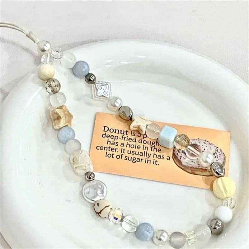 Pakabinamas laidas su karoliukais telefono grandinėlė, apsauganti nuo pametimo žvaigždės perlo telefono apyrankės, riešo dirželis, telefono apyrankės, mobilusis dirželis, moteriškas, mergaitės