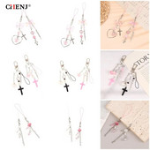 Rožinis Y2K telefono pakabukas Korea Kawaii raktų pakabukas krepšiui iPhone Samsung mieli aksesuarai moteriškas dirželis, papuoštas karoliukais