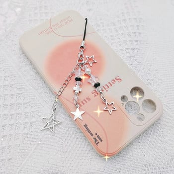 Ροζ Y2K Γούρια τηλεφώνου Κρεμαστό μενταγιόν Ins Korea Kawaii Μπρελόκ για τσάντα iPhone Samsung Χαριτωμένα αξεσουάρ Γυναικεία κορδέλα Κορδόνι Κορδόνι με χάντρες