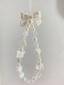 Korėjos mielas žavesys, meilės širdis, lanksčios telefono grandinėlės moterims, mergaitėms, telefono papuošalų dirželis su karoliukais, virvelė, pakabinamas laido priedai