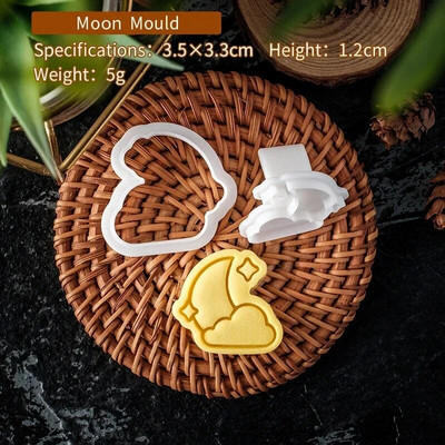 Helovino sausainių pjaustytuvų rinkinys plastikinis 3D vaiduoklis kaukolė Šikšnosparnis Moliūgas Mumija Animacinis biskvitas Formos antspaudas Tešla „Pasidaryk pats“ torto dekoravimo įrankiai