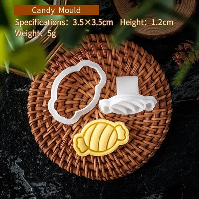 Helovino sausainių pjaustytuvų rinkinys plastikinis 3D vaiduoklis kaukolė Šikšnosparnis Moliūgas Mumija Animacinis biskvitas Formos antspaudas Tešla „Pasidaryk pats“ torto dekoravimo įrankiai