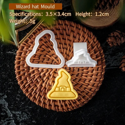 Helovino sausainių pjaustytuvų rinkinys plastikinis 3D vaiduoklis kaukolė Šikšnosparnis Moliūgas Mumija Animacinis biskvitas Formos antspaudas Tešla „Pasidaryk pats“ torto dekoravimo įrankiai