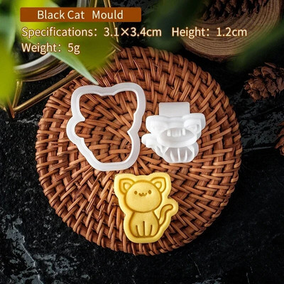 Helovino sausainių pjaustytuvų rinkinys plastikinis 3D vaiduoklis kaukolė Šikšnosparnis Moliūgas Mumija Animacinis biskvitas Formos antspaudas Tešla „Pasidaryk pats“ torto dekoravimo įrankiai