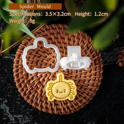 Helovino sausainių pjaustytuvų rinkinys plastikinis 3D vaiduoklis kaukolė Šikšnosparnis Moliūgas Mumija Animacinis biskvitas Formos antspaudas Tešla „Pasidaryk pats“ torto dekoravimo įrankiai