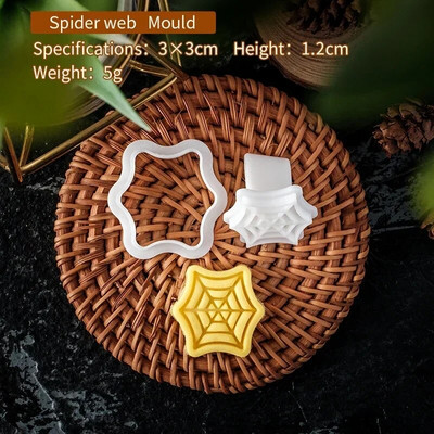 Helovino sausainių pjaustytuvų rinkinys plastikinis 3D vaiduoklis kaukolė Šikšnosparnis Moliūgas Mumija Animacinis biskvitas Formos antspaudas Tešla „Pasidaryk pats“ torto dekoravimo įrankiai