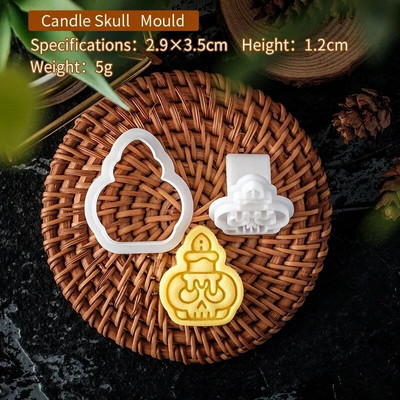 Helovino sausainių pjaustytuvų rinkinys plastikinis 3D vaiduoklis kaukolė Šikšnosparnis Moliūgas Mumija Animacinis biskvitas Formos antspaudas Tešla „Pasidaryk pats“ torto dekoravimo įrankiai