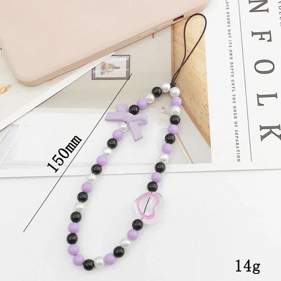 Mobiliojo telefono dirželis Mobiliojo telefono dirželis Telefono grandinėlė pakabukas Candy telefono dėklas Virvelinis papuošalų raktų pakabukas, skirtas Samsung Huawei iPhone Xiaomi