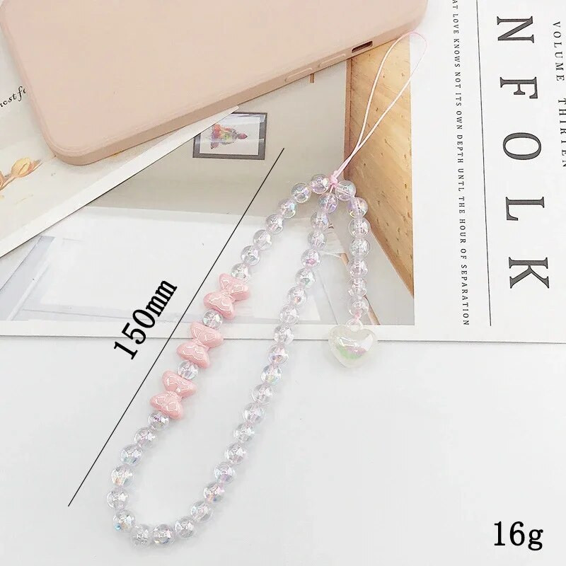 Mobiliojo telefono dirželis Mobiliojo telefono dirželis Telefono grandinėlė pakabukas Candy telefono dėklas Virvelinis papuošalų raktų pakabukas, skirtas Samsung Huawei iPhone Xiaomi