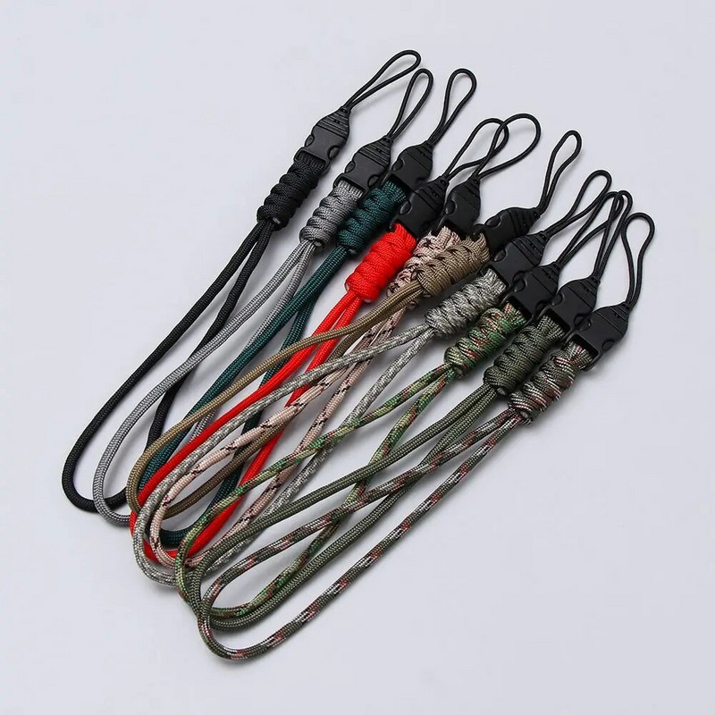 Apsaugos nuo pametimo pakabinamos virvės Telefono kuprinės raktų pakabukas Žibintuvėlis Kameros dirželis Didelio stiprumo parašiuto laidas Paracord