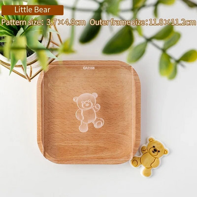 Kūdikių sausainių formelės Animacinių filmų sausainių antspaudai Vaikų pirmųjų metų sausainiai Pelėsinis meškiukas Deserto papuošimas Reljefinis formelės Kepimo įrankiai