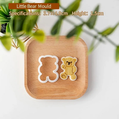Kūdikių sausainių formelės Animacinių filmų sausainių antspaudai Vaikų pirmųjų metų sausainiai Pelėsinis meškiukas Deserto papuošimas Reljefinis formelės Kepimo įrankiai
