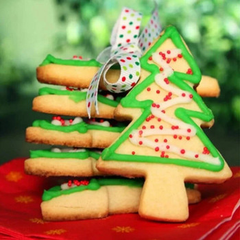 3 τμχ/Σετ Κόφτες για μπισκότα 3D φόρμα για χριστουγεννιάτικο δέντρο από ανοξείδωτο ατσάλι Bakeware Baking Biscuit Fondant Cake Cut Κουζίνα ανάγλυφη φόρμα
