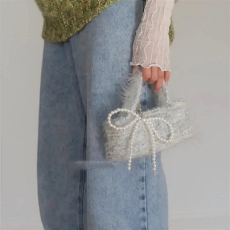 Κρεμαστό τηλέφωνο Ins Korean Simpe Pearl Bow Αισθητικό κρεμαστό μενταγιόν Μπρελόκ για iPhone 15 Pro Max Girls Αξεσουάρ Χονδρική