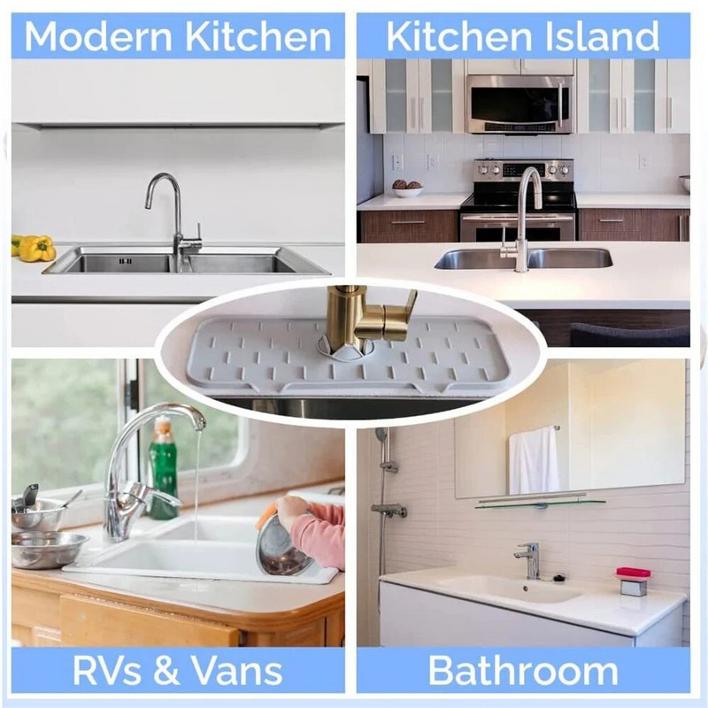 Köögis silikoonist segisti matt valamu äravoolu kraan püüdja vannitoa tööpinna kaitse seebi dosaatori alus