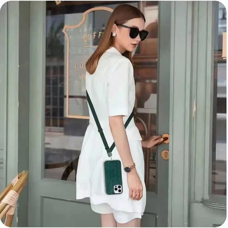 2024 m. reguliuojamas platus dirželis, skersinis telefono dirželis, skirtas mobiliesiems telefonams, universalus nuimamas, plokščias kaklo papuošalo segtukas, pakabinamas laidas Naujas