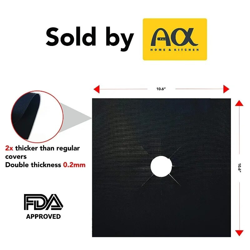 6 gabalai 27 cm dujinės viryklės paviršiaus apsaugos padėklas, plaunamas aliejui ir nešvarumams, virtuvės valymo priedai