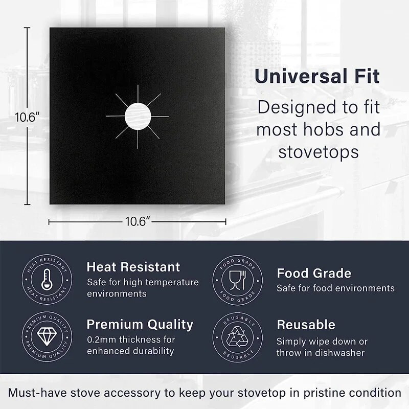 4vnt Dujinės viryklės apsauga Viryklės degiklių dangteliai dujinėms viryklėms Plaunami dujinė viryklė Virtuvės priedai Kilimėlis Viryklės dangtis