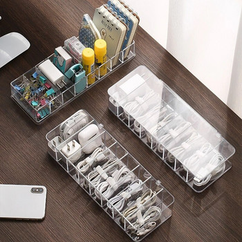 Кутия за съхранение на кабелни проводници Калъф за разклонители Прозрачен пластмасов домашен Qrganizer с капак Кутии против прах органайзер за козметика
