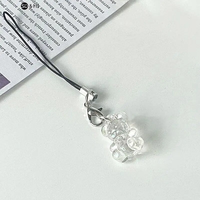 1vnt Mielas animacinis filmukas Anime Bear Crystal Mobiliojo telefono grandinėlė Madinga Krepšys Gražus telefono dirželis Raktų pakabukas Dekoratyvinis telefono dirželis