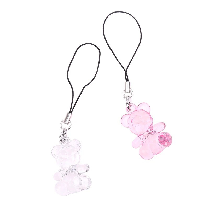 1vnt Mielas animacinis filmukas Anime Bear Crystal Mobiliojo telefono grandinėlė Madinga Krepšys Gražus telefono dirželis Raktų pakabukas Dekoratyvinis telefono dirželis