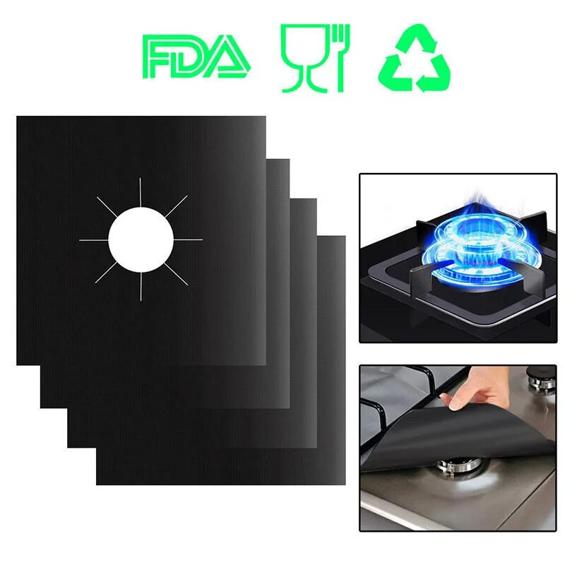 4 vnt Dujinės viryklės Apsauginės Viryklės Viryklės Viryklės Apsauga Švarus Kilimėlis Dujinės viryklės Degiklio Apsauga Virtuvei