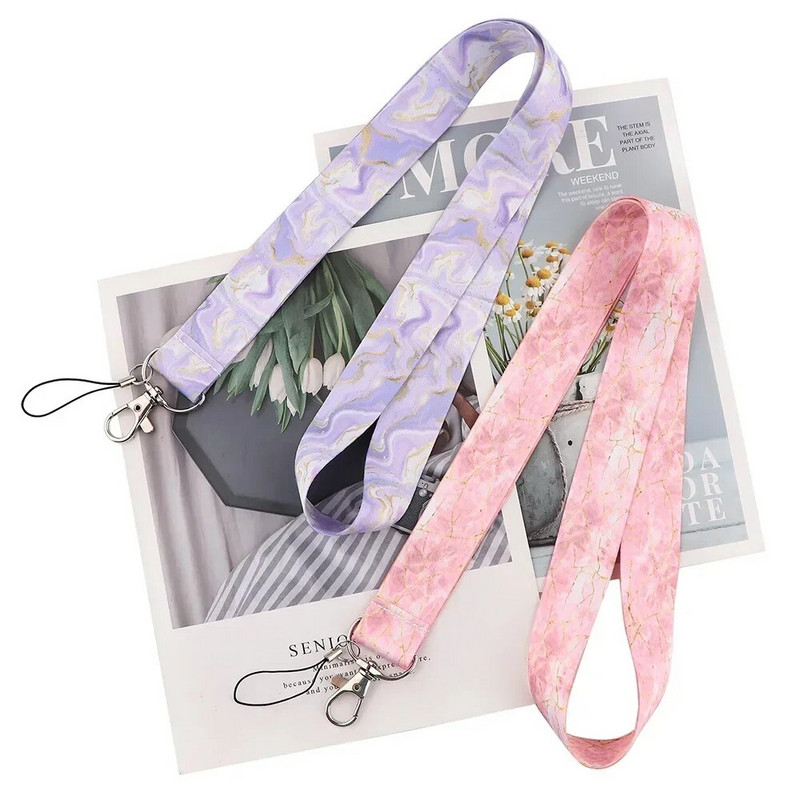 Marmuro spausdinimas Kaklo dirželis Raktų pakabukas Raktams Moteriškas ID Ženkliuko laikiklis Raktų laidas „Pasidaryk pats“ pakabinamas virvė Mobiliojo telefono priedai