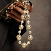 Luxury Star Pearl Rope for Phone Chain Lanyard Charm Strap Βραχιόλι καρπού με χάντρες κρεμαστό κορδόνι Μπρελόκ για φωτογραφική μηχανή κομψή γυναίκα