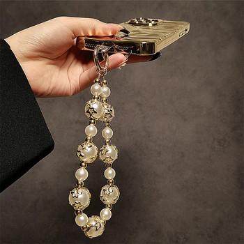 Luxury Star Pearl Rope for Phone Chain Lanyard Charm Strap Βραχιόλι καρπού με χάντρες κρεμαστό κορδόνι Μπρελόκ για φωτογραφική μηχανή κομψή γυναίκα