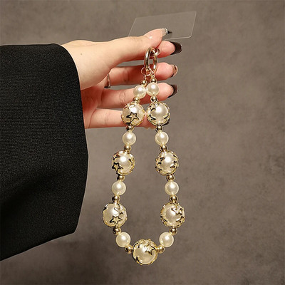 Luxury Star Pearl Rope for Phone Chain Lanyard Charm Strap Βραχιόλι καρπού με χάντρες κρεμαστό κορδόνι Μπρελόκ για φωτογραφική μηχανή κομψή γυναίκα