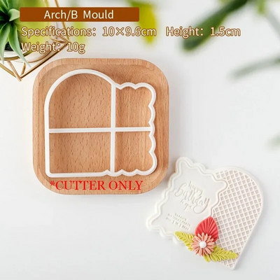 Duplaívű sütivágó dombornyomók csipkemintás levelek virágos ágak fondant bélyegzőforma esküvői születésnapi sütőeszközökhöz