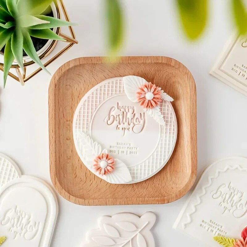 Duplaívű sütivágó dombornyomók csipkemintás levelek virágos ágak fondant bélyegzőforma esküvői születésnapi sütőeszközökhöz