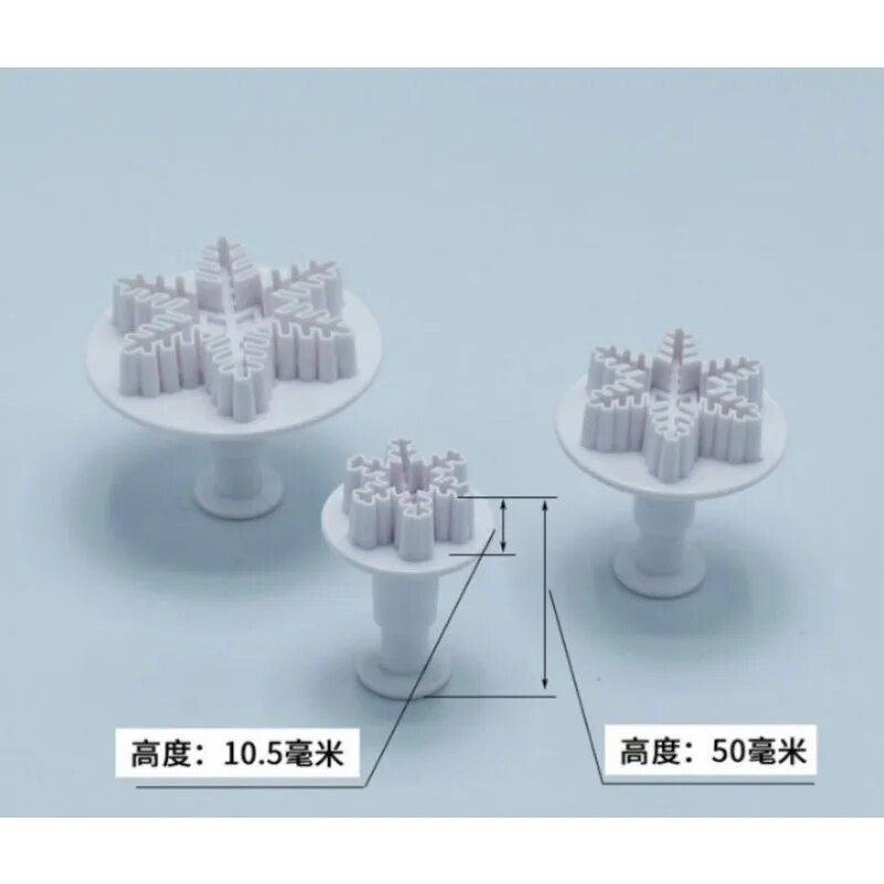 3 τμχ/σετ Εργαλεία διακόσμησης κέικ Φόρμα κέικ Φοντάν έμβολο κόφτες Εργαλεία μπισκότο μπισκότο Κέικ φόρμα νιφάδα χιονιού Αξεσουάρ ψησίματος