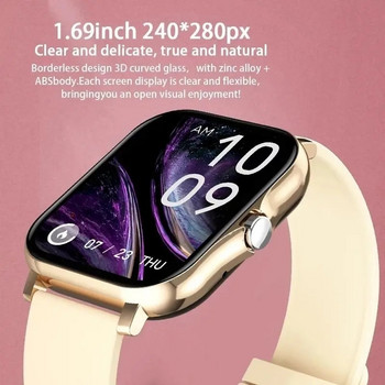 За Android OS IOS Телефон Цветен екран Пълен сензорен Персонализиран циферблат Смарт часовник Дамски Bluetooth разговор SmartWatch Мъжки 2024 г. Нов
