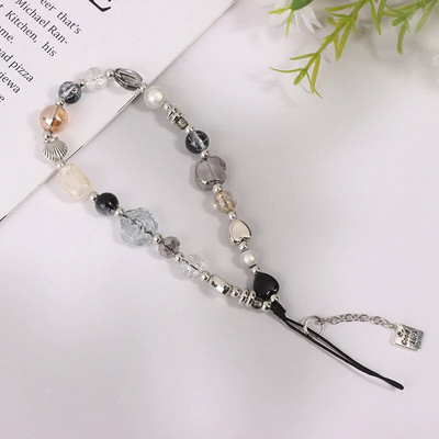 Y2K sidabrinis skaidrus žvaigždės karoliukas raktų pakabukas telefono pakabukas mielas meškiukas, mobilaus telefono dirželio pakabukas, skirtas moteriai mobiliojo telefono priedai