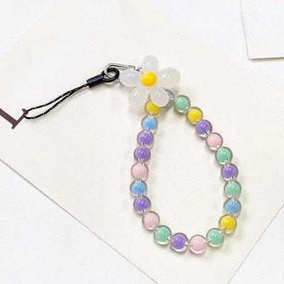 24CM Mobiliojo telefono virvelė pakabinama ant kaklo pakabinama grandinėlė Pakabukas Krištoliniai karoliukai rankų darbo Apsaugos nuo praradimo virvė iPhone dirželiui Nuimamas